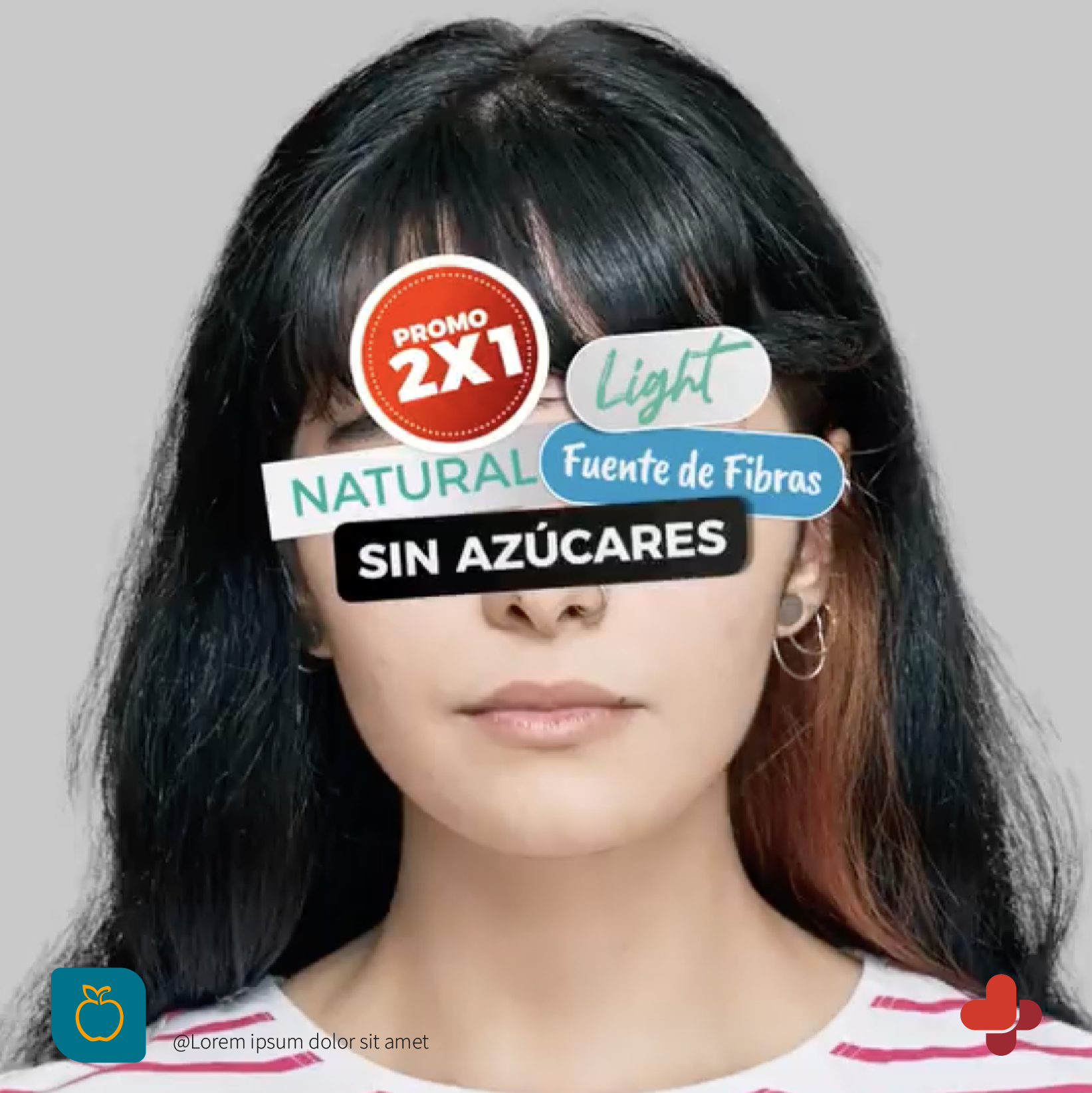 Diseño de campaña de etiquetado frontal con la identidad de la ONG aplicada.