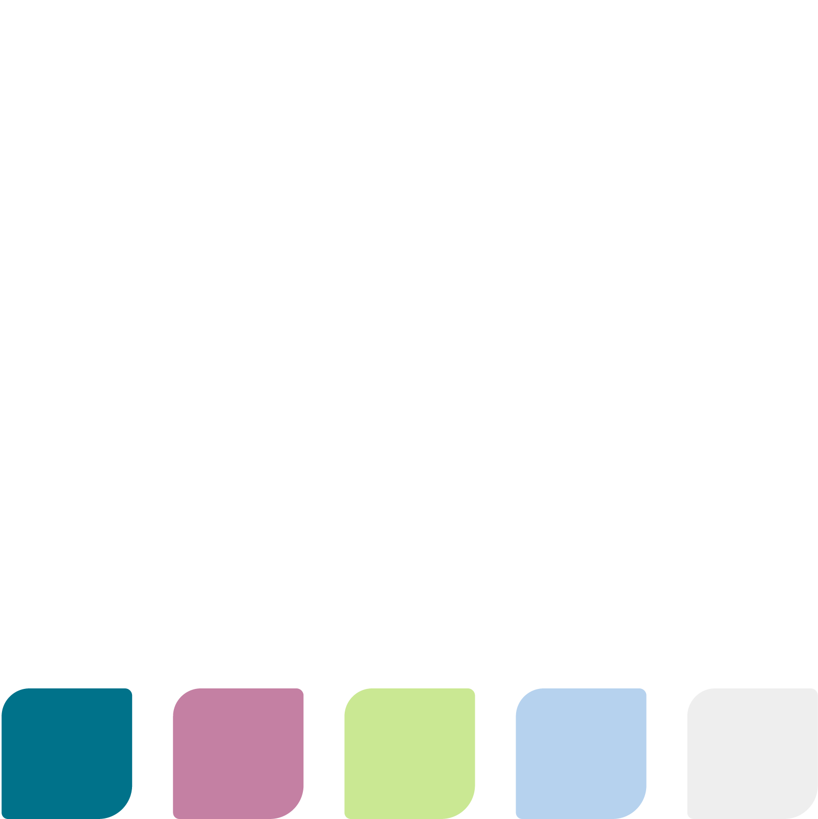 Imagen que muestra paleta de color de sub sistema de identidad visual de la ONG.